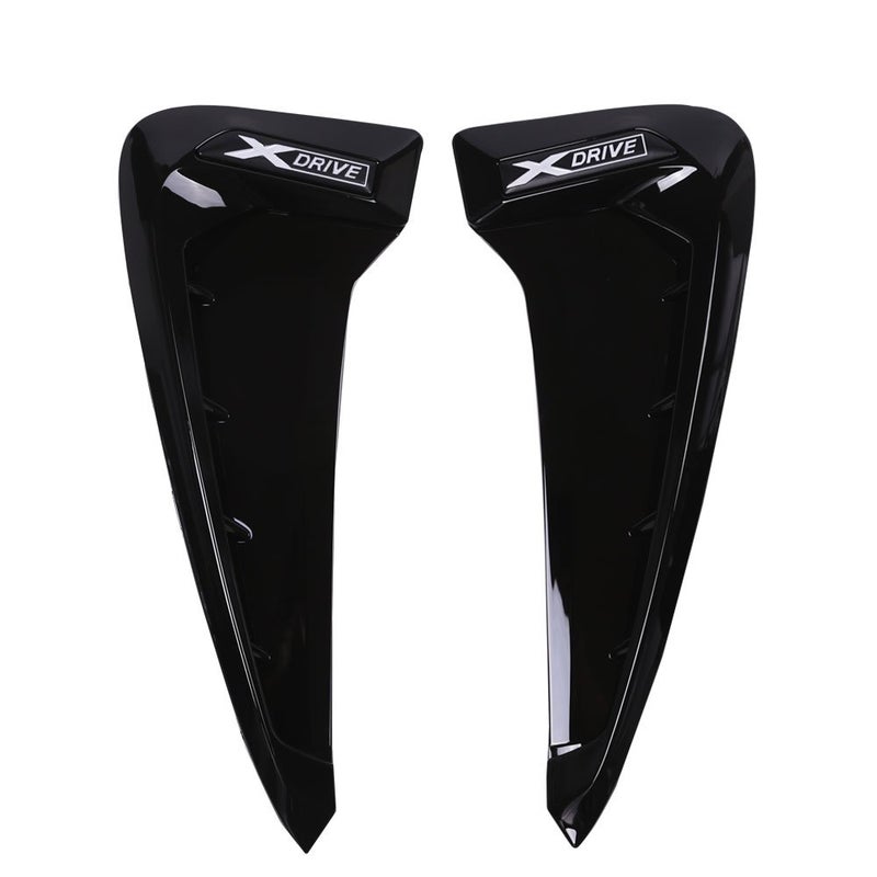 METYOUCAR ABS Xdrive Shark Gills Side Fender Vent Decoration Trim for BMW X5 F15 X5M F85 14-17(Black+White) - Image 1